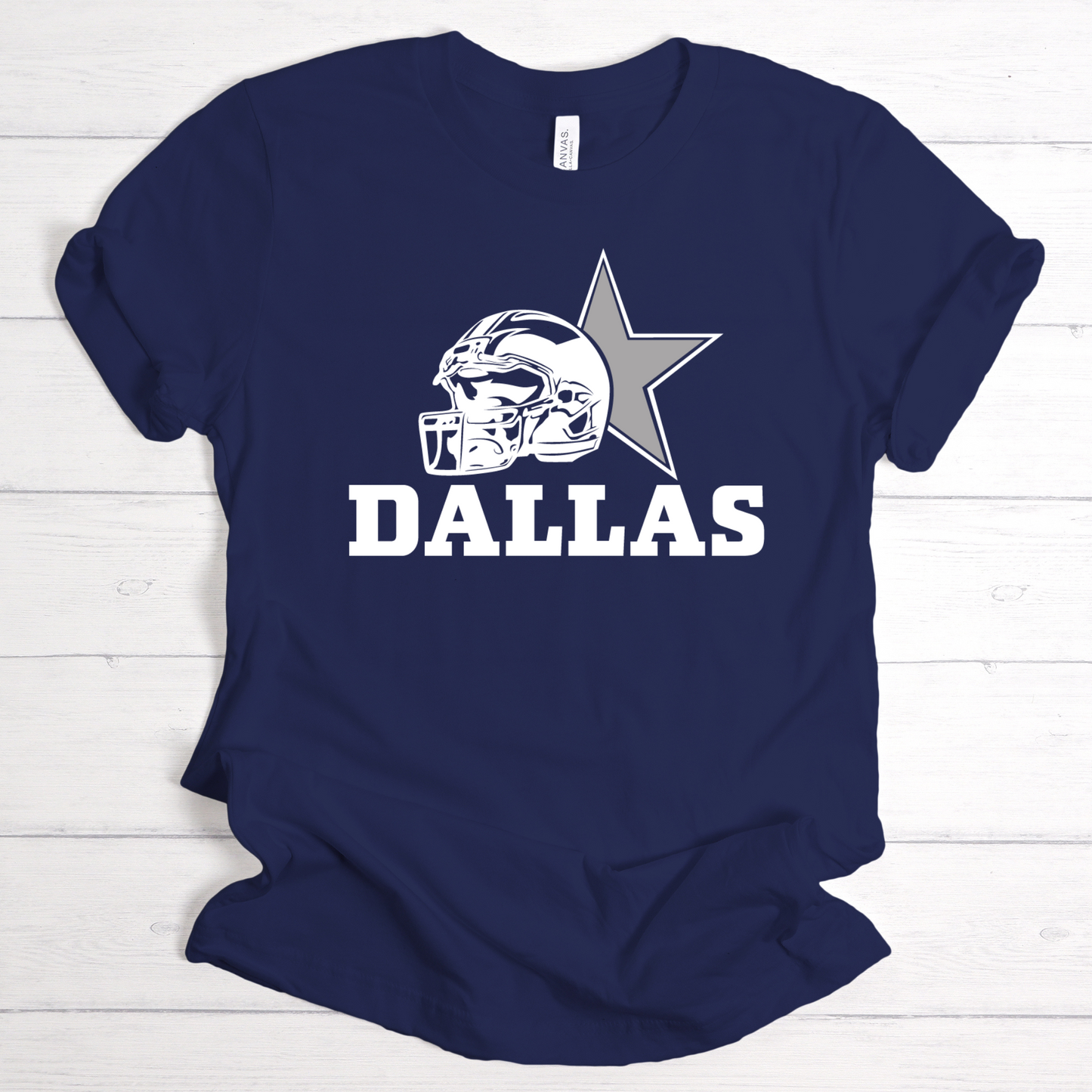 Dallas Football Star T-Shirt: Stand Out with a Stylish Blend of Football Helmet and Star Design - Ideal Fan Apparel for Dallas Enthusiasts | Discover Trendy Styles