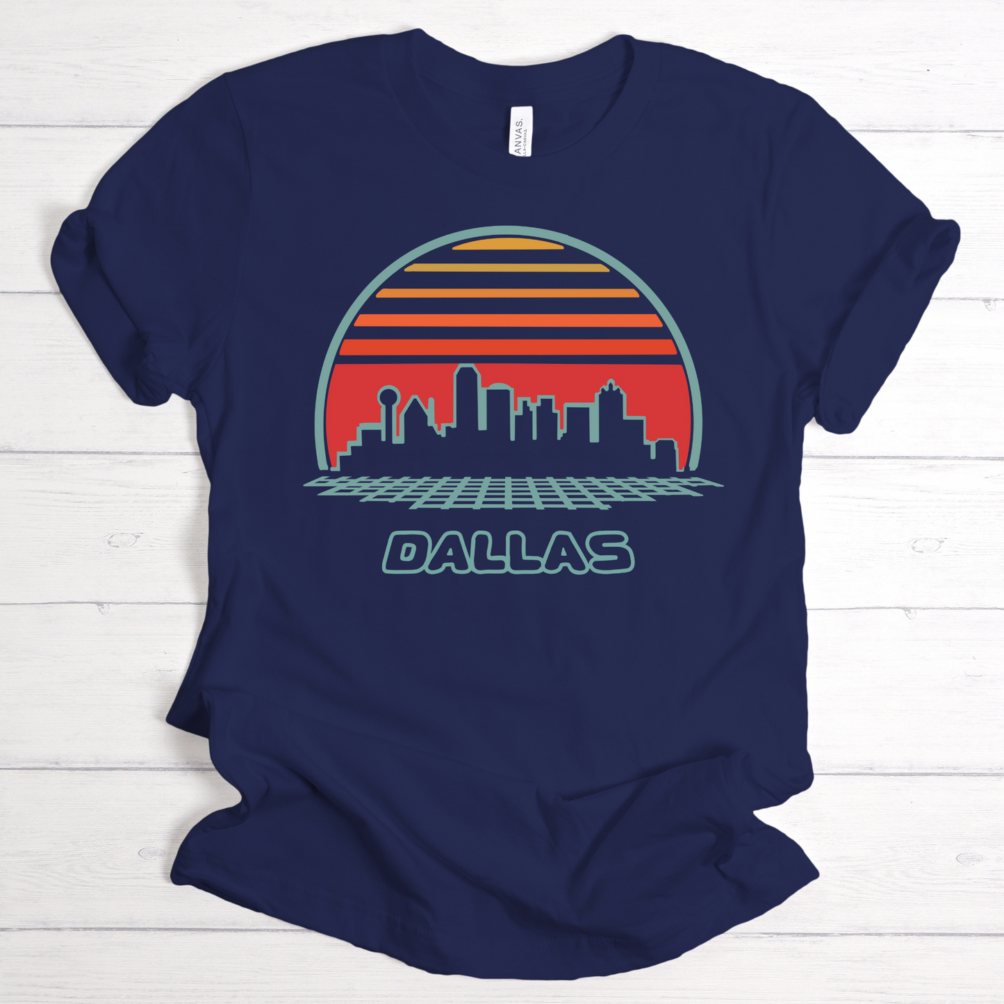Dallas Downtown Blue and Orange Logo T-Shirt: Embrace City Vibes with this Stylish Tee - Perfect Blend of Dallas Pride and Vibrant Urban Aesthetics