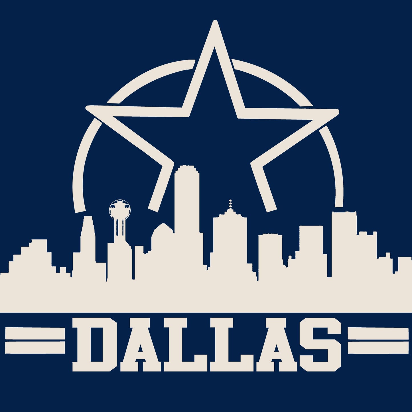 Dallas Downtown Blue Star T-Shirt: Showcase Your Urban Style with this Iconic Tee - Perfect Blend of Dallas Pride and City Vibes