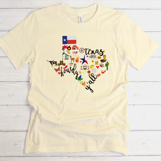 Howdy Y'all Texas Adventure T-Shirt | Oil Mining, Desert, Cars, Armadillo, Cowboy Vibes