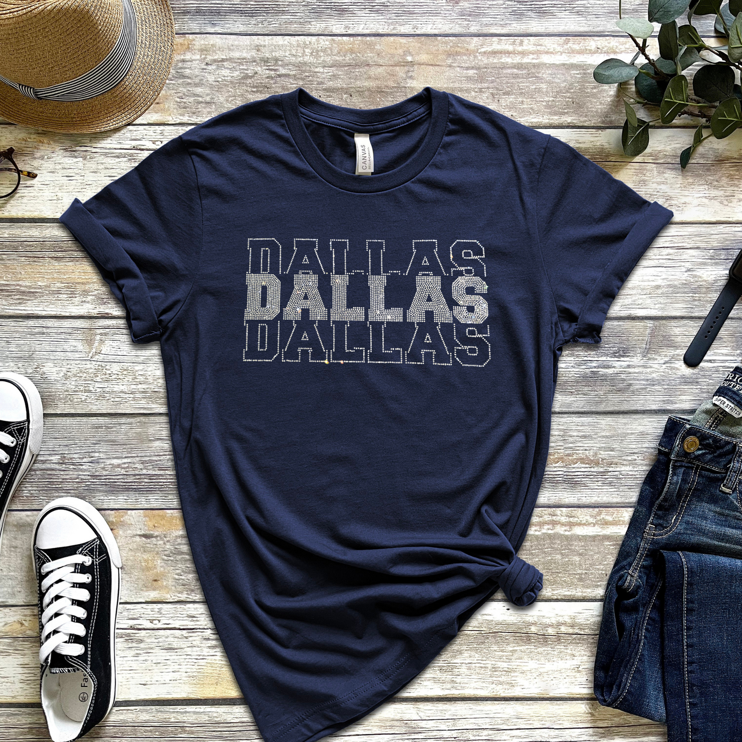 Dazzle in Dallas: Rhinestone T-Shirts for Fashionistas | Sparkling Tees with Southern Charm | Shop the Bling Today
